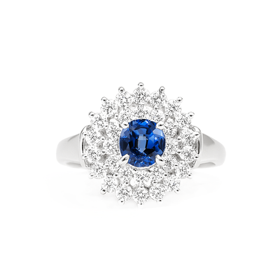 Platinum Sapphire Diamond Ring
