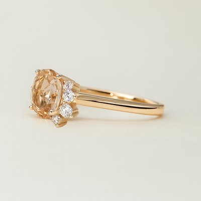 14K Rose Gold Morganite & Diamond Ring