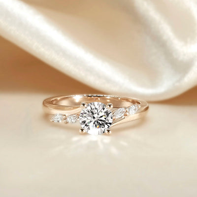 The Melanie Ring - Oval Diamond with Marquise Accents