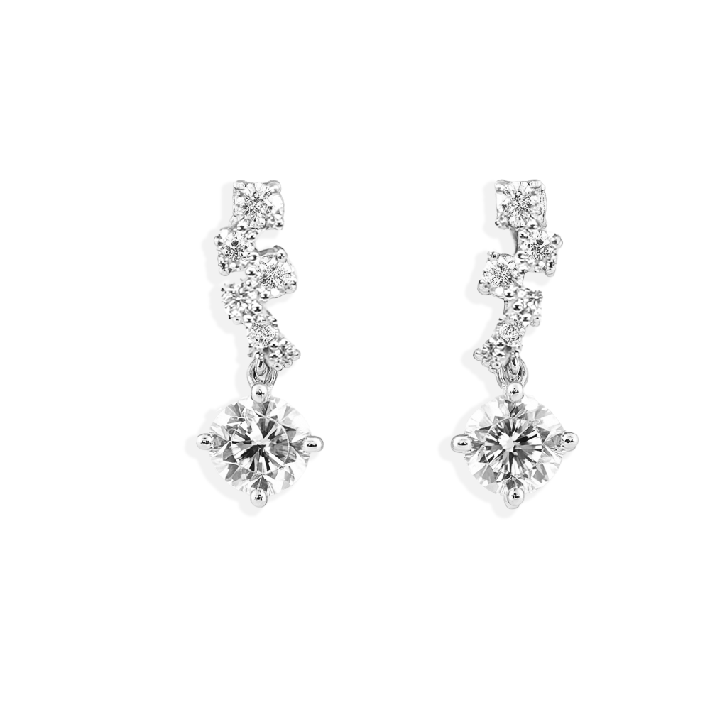 14K White Gold 1.74ct Lab Grown Diamond Earrings