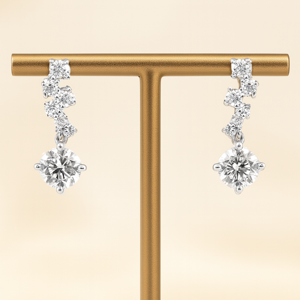14K White Gold 1.74ct Lab Grown Diamond Earrings