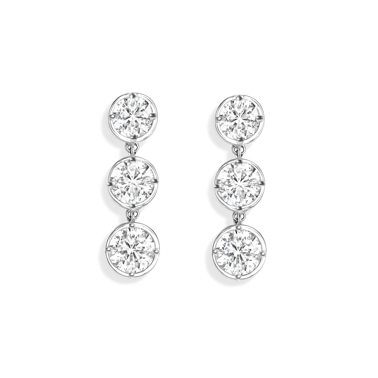 14K White Gold 1.04ct Lab Grown Diamond Earrings