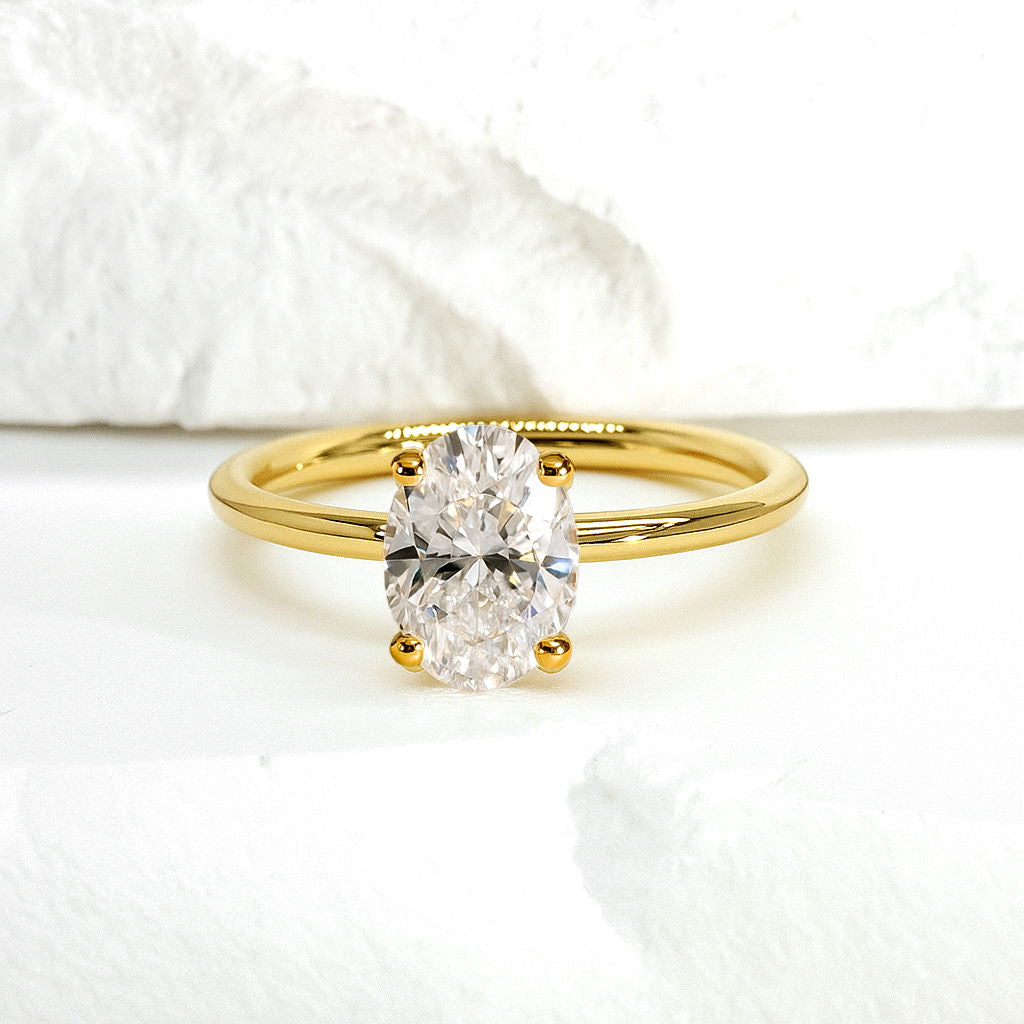 Oval Lab Grown Diamond Solitaire Engagement Ring - Venice