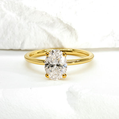 Oval Lab Grown Diamond Solitaire Engagement Ring - Venice