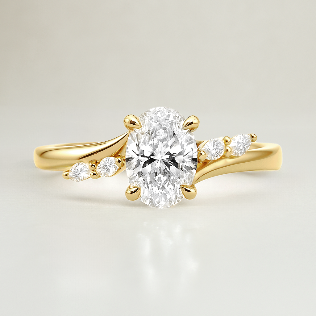 The Melanie Ring - Lab Grown Diamond with Marquise Accents