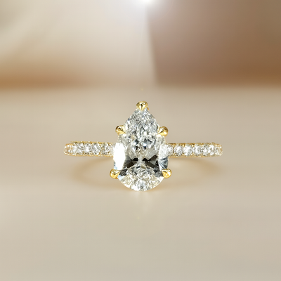 The Eliana Ring - Pear Lab Grown Diamond Pave Band