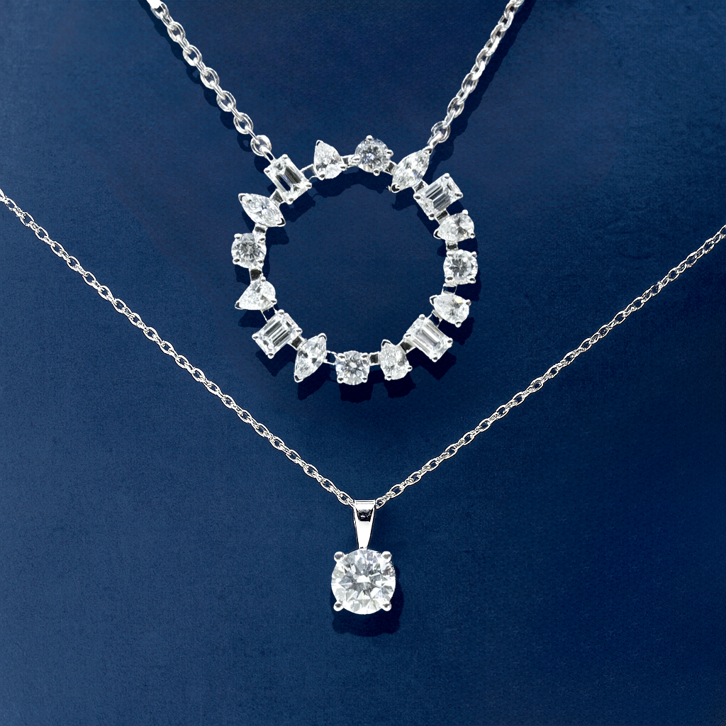 14K White Gold Lab Grown Diamond Necklace