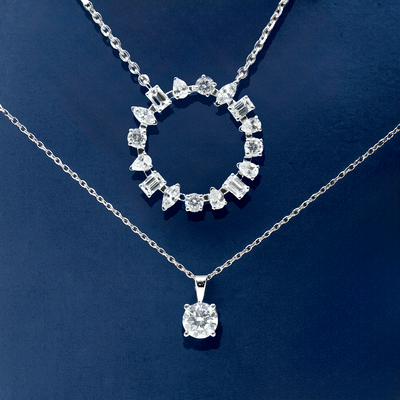 14K White Gold Lab Grown Diamond Necklace