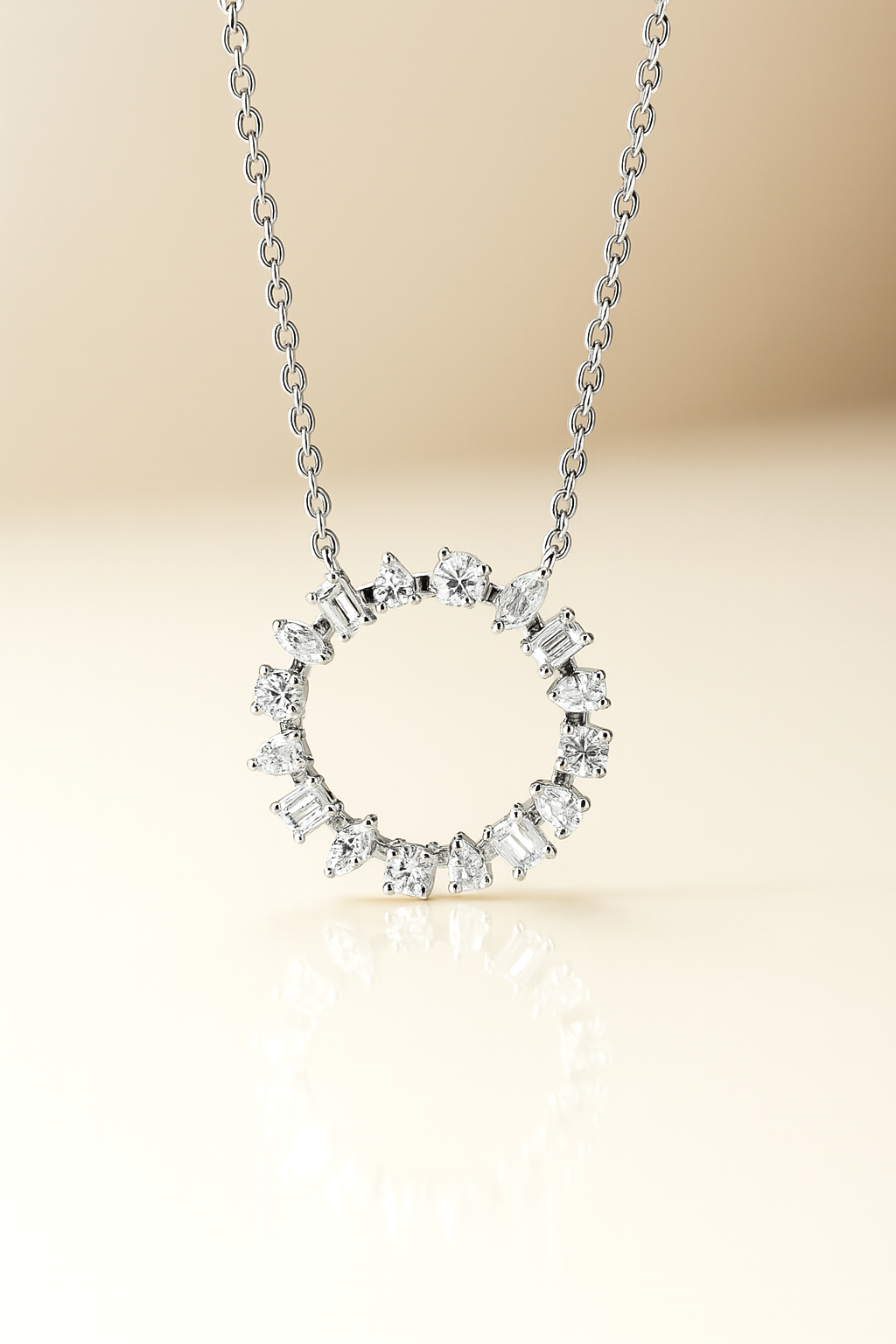 14K White Gold Lab Grown Diamond Necklace