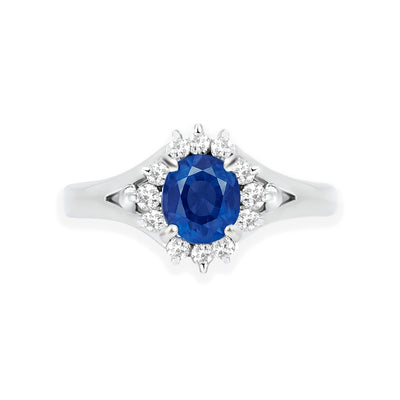 Platinum Sapphire & Diamond Ring