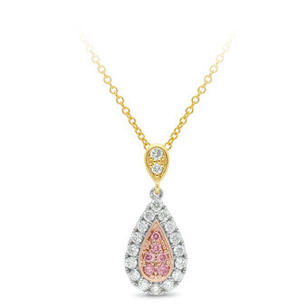 PENDANT 9YWR Multi Coloured Gold & DIAMOND SI3 JKL & PINK DIAMOND