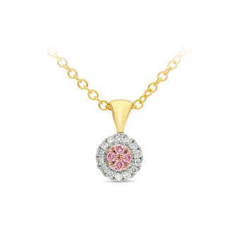 PENDANT 9WYR Multi Coloured Gold & DIAMOND SI3 JKL & PINK DIAMOND