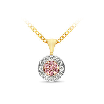 PENDANT 9WYR Multi Coloured Gold & DIAMOND SI3 JKL & PINK DIAMOND