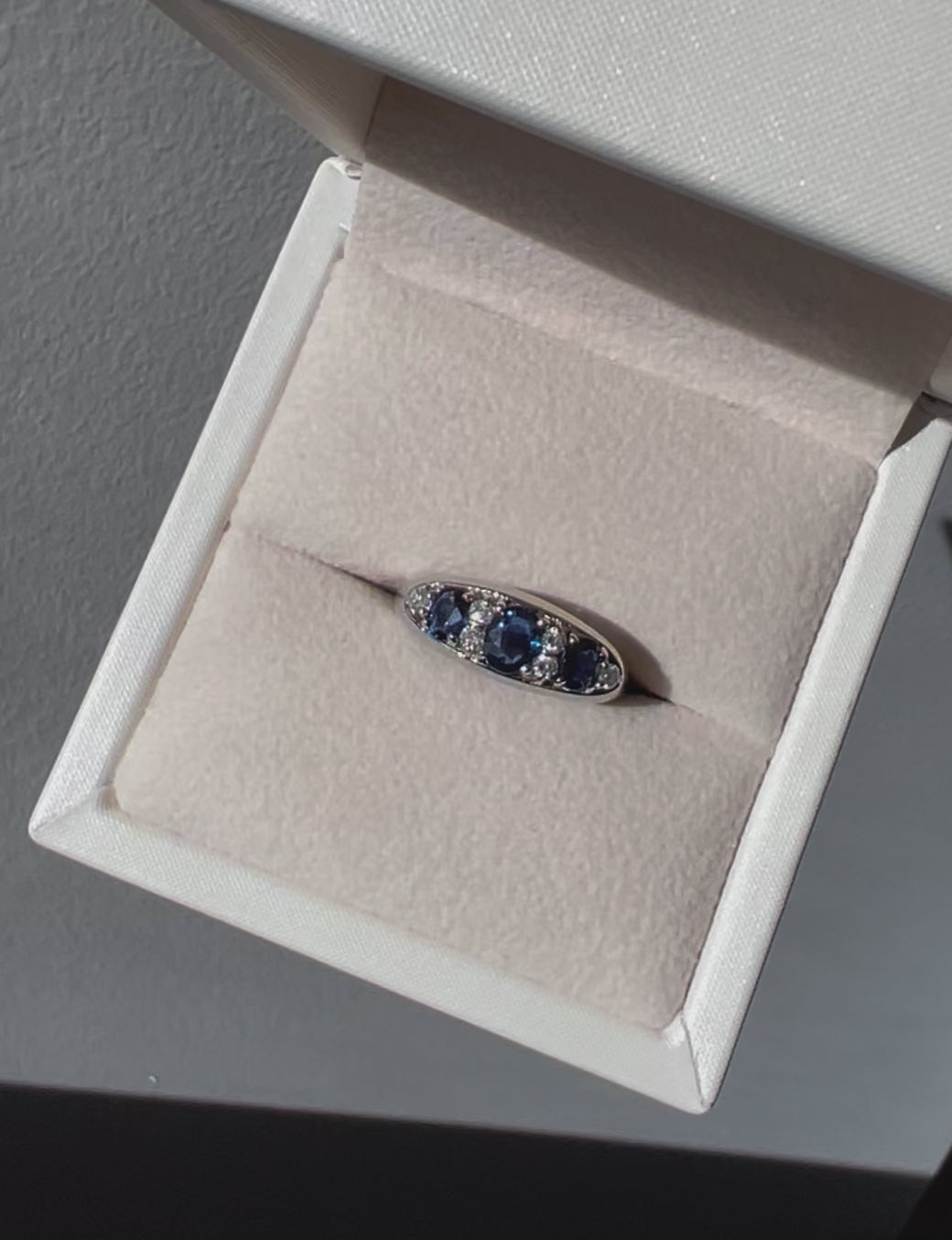 Platinum Sapphire & Diamond Ring