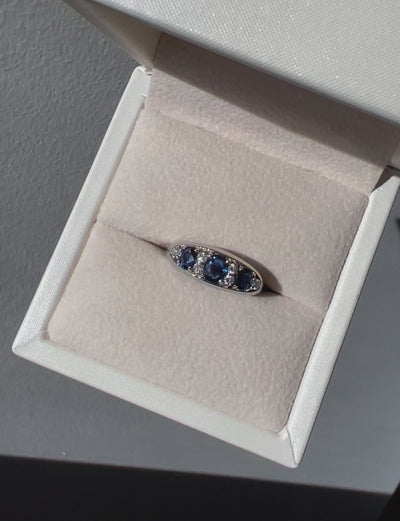 Platinum Sapphire & Diamond Ring