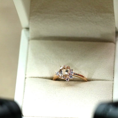 14K Rose Gold Morganite & Diamond Ring