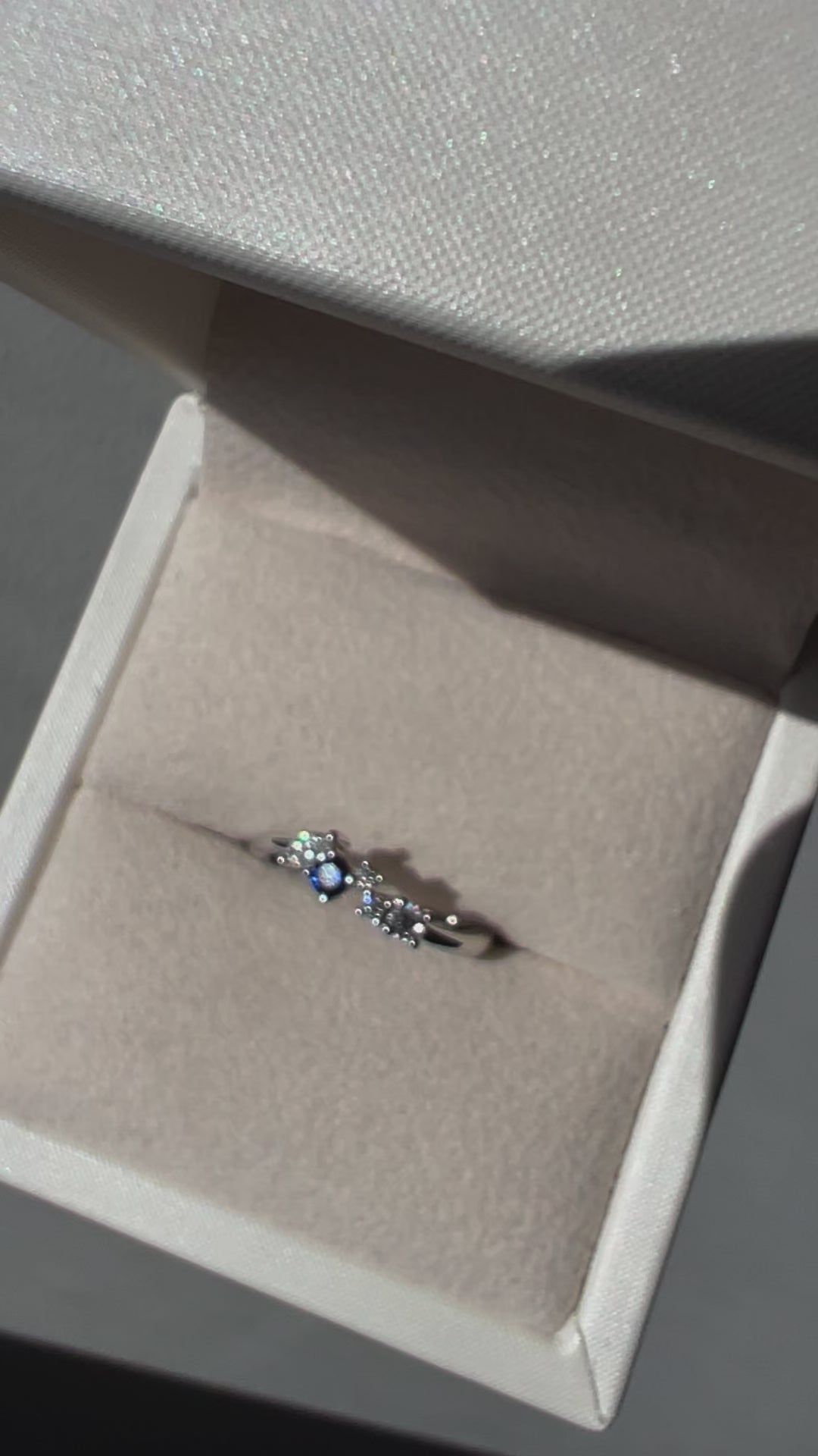 14K White Gold Sapphire & Diamond Ring