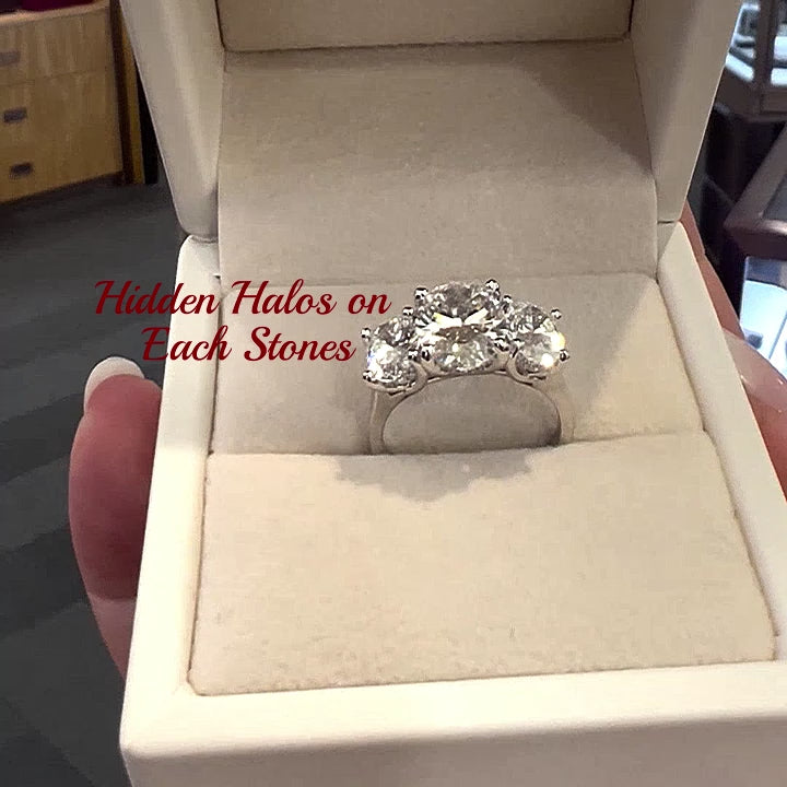 The Grace Ring - Oval Lab-Grown Diamond Trilogy with Hidden Halos