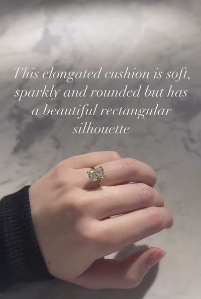 The Siena Ring - Cushion Lab Grown Diamond With Hidden Halo