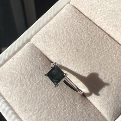 18K White Gold Australian Green Sapphire Ring
