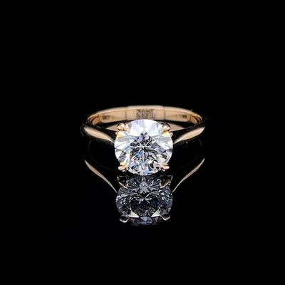 The Ophelia Ring - Cathedral Set with Hidden Halo - Lab Grown Diamond