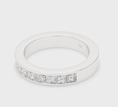 Channel set wedding band set 2/3’s with 2.40mm Princess cut’s (Approx TDW= 1.61ct)