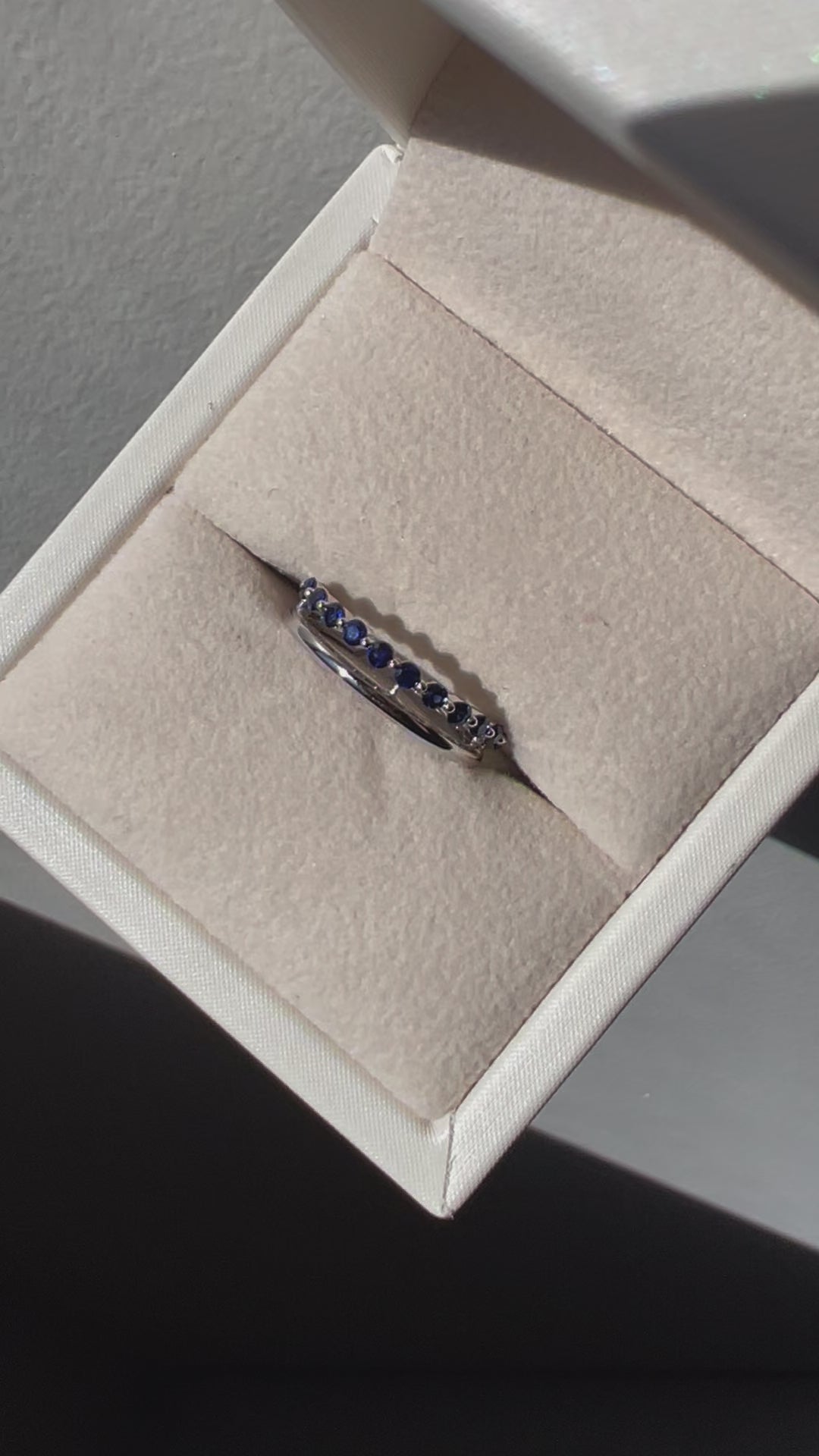 14K White Gold Sapphire Double Ring
