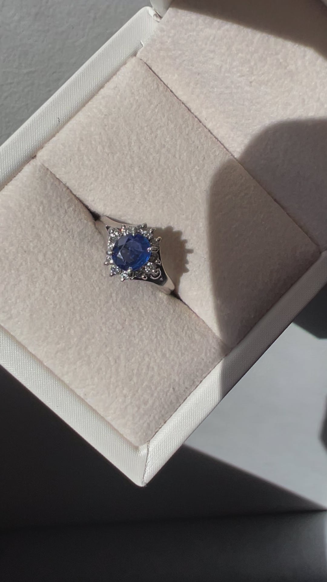 Platinum Sapphire & Diamond Ring