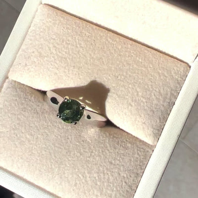 18K White Gold Australian Green Sapphire Ring