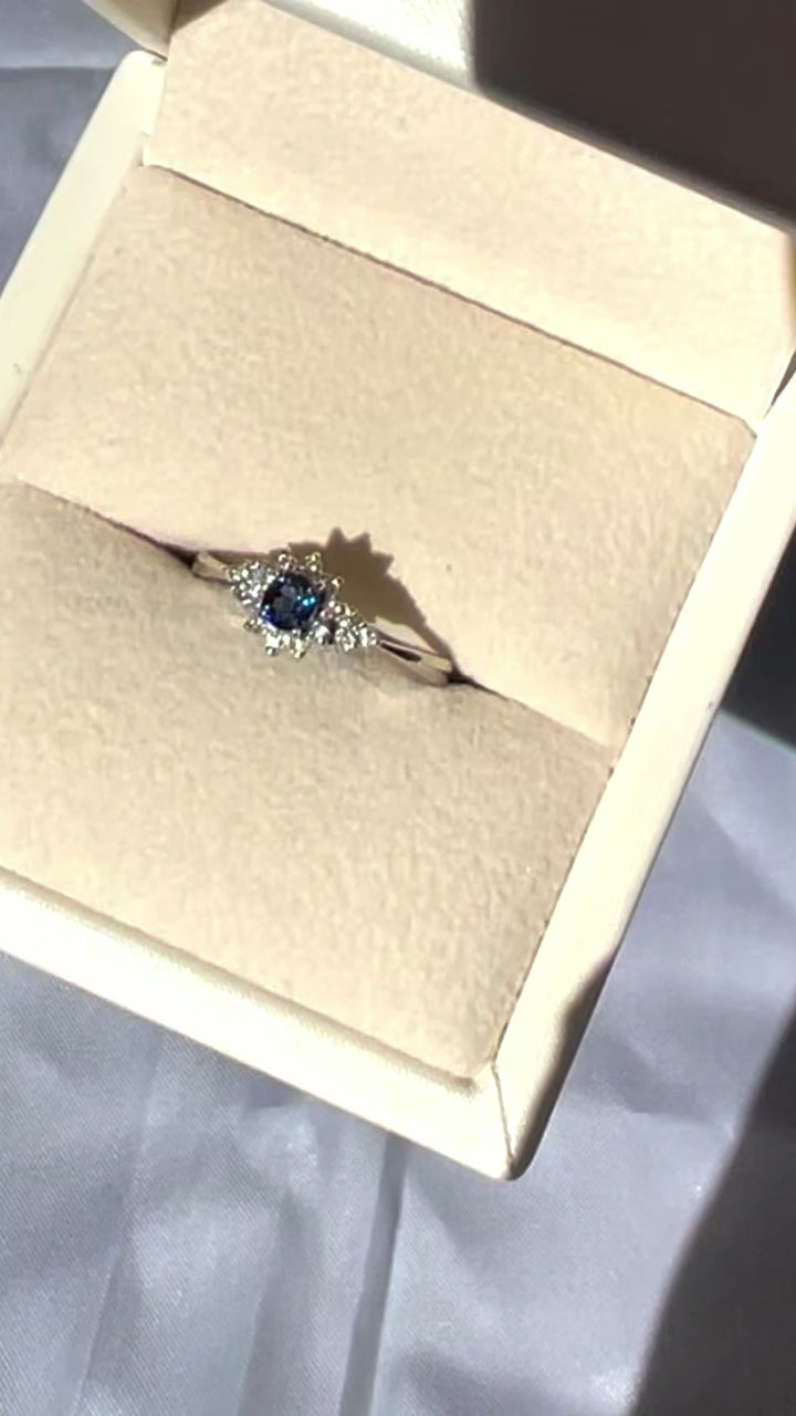 Platinum Sapphire & Diamond Ring