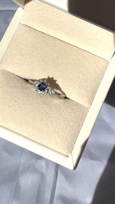 Platinum Sapphire & Diamond Ring