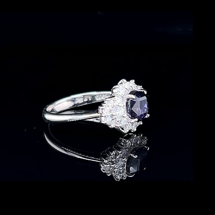 Platinum Sapphire & Diamond Ring