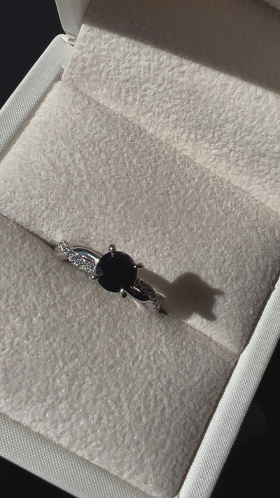 Platinum Sapphire & Diamond Ring