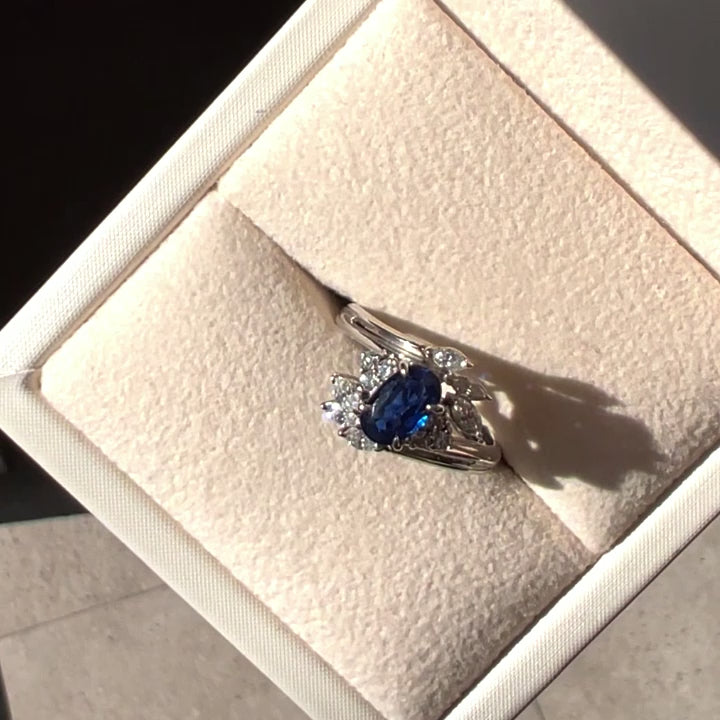 Platinum Sapphire & Diamond Ring