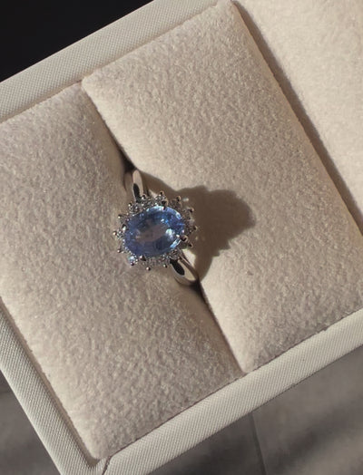 Platinum Australian Sapphire & Diamond Ring