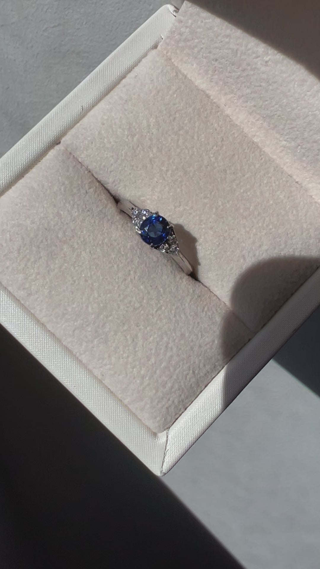 Platinum Sapphire & Diamond Ring