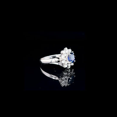 Platinum Sapphire & Diamond Ring