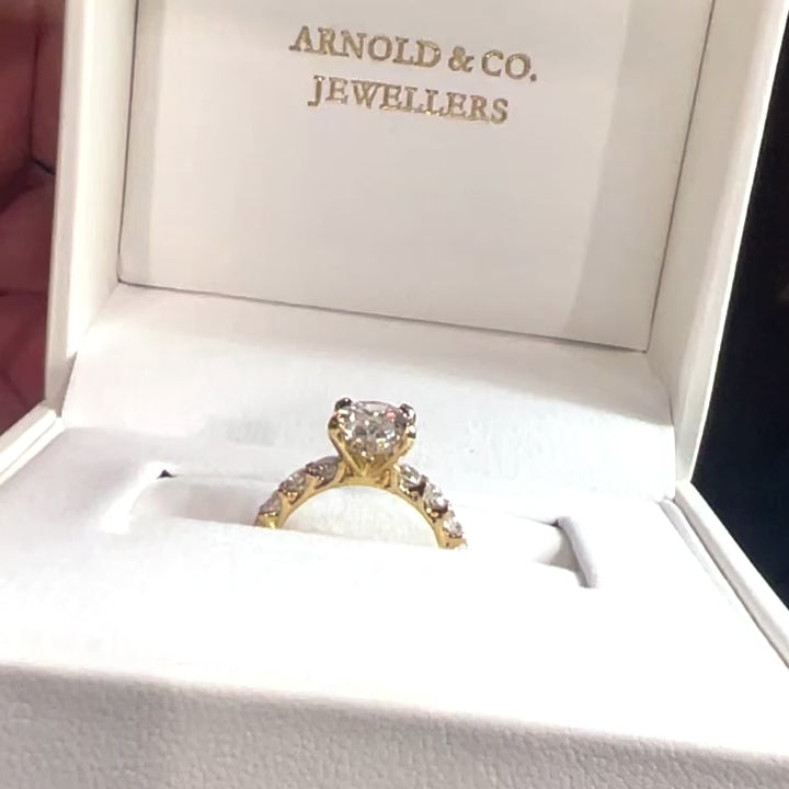 The Diana Ring - Large Diamond Pave Band and Hidden Halo