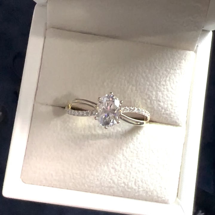 The Selena Ring - Twisted Pavé Band and Hidden Halo