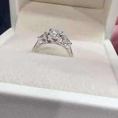 The Alice Ring - Trilogy with Kite Side Stones - Lab Grown Diamond