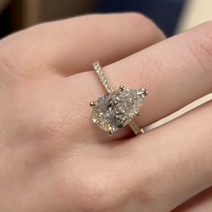 The Eliana Ring - Pear Lab Grown Diamond Pave Band
