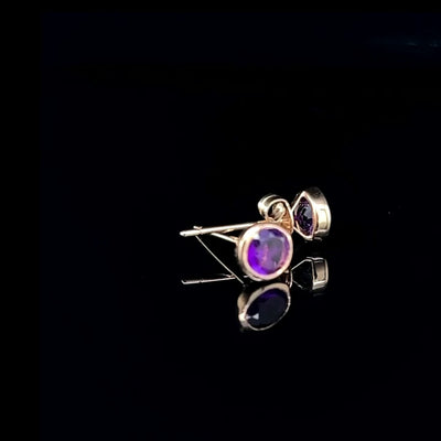 9K Yellow Gold Amethyst Earrings