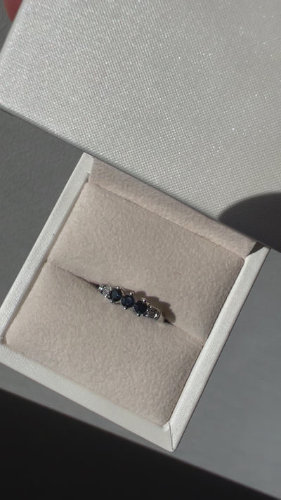 10k White Gold Sapphire & Diamond Ring