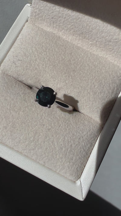 18K White Gold Australian Green Sapphire Ring
