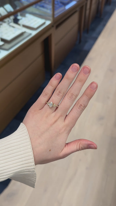 The Maria Ring -  Oval Lab Grown Diamond with Round Brilliant Accents