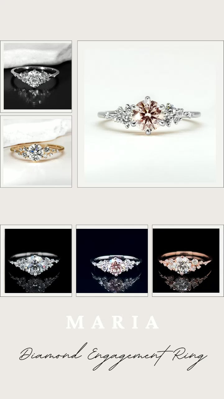 The Maria Ring -  Lab Grown Diamond with Round Brilliant Accents