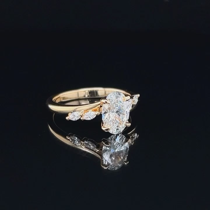 The Melanie Ring - Lab Grown Diamond with Marquise Accents