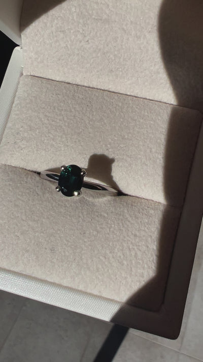 Platinum Australian Green Sapphire Ring