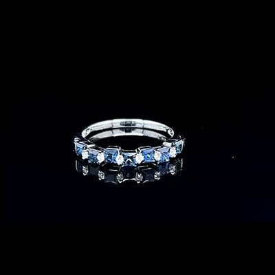 18K White Gold Sapphire & Diamond Ring