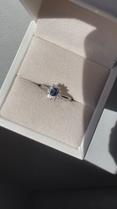 Platinum Sapphire & Diamond Ring